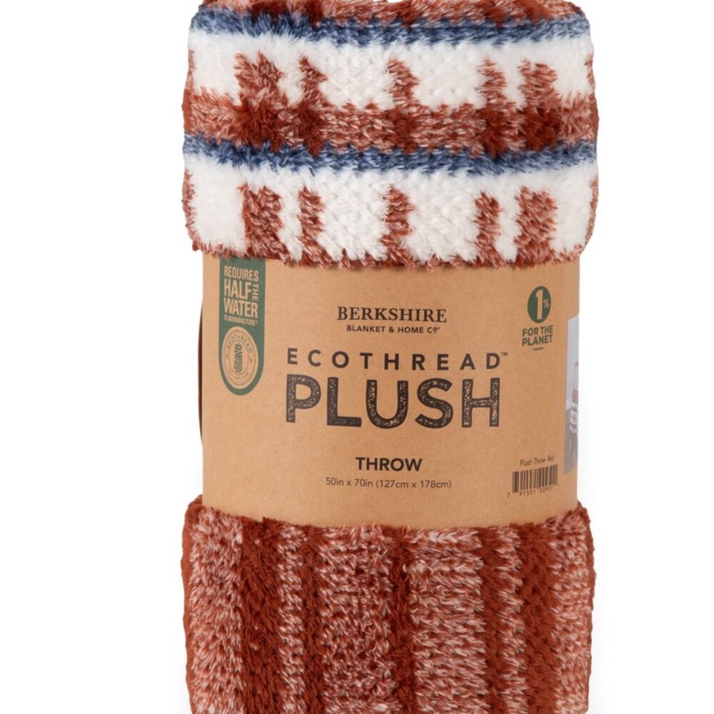 Vendor Labelling Bk Eco Plush Throw-red Oliver Plaid 50in x 70in